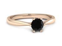 Pierścionek z czarnym diamentem różowe złoto próba 585 - p16934ccd- 3