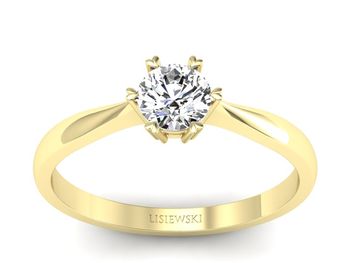 Pierścionek zaręczynowy z brylantem żółte złoto - p16934z - 1
