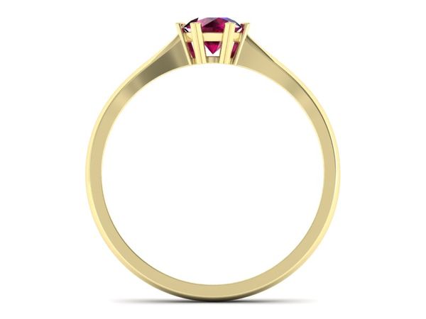 Złoty pierścionek z rubinem żółte złoto próby 585 - p16934zr