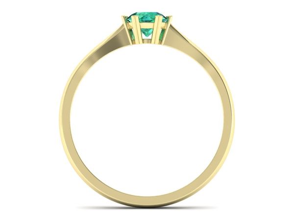 Złoty pierścionek ze szmaragdem żółte złoto 585 - p16934zsm