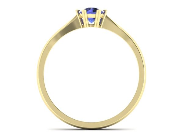 Złoty pierścionek z tanzanitem żółte złoto 585 - p16934zt