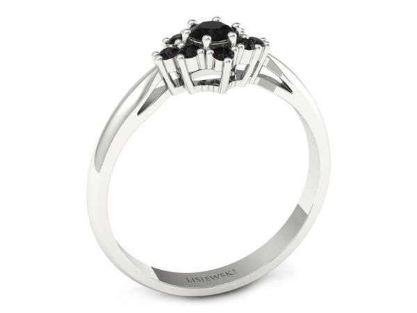 Złoty pierścionek z czarnymi diamentami - P16936bcdcd