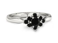 Złoty pierścionek z czarnymi diamentami - P16936bcdcd- 3