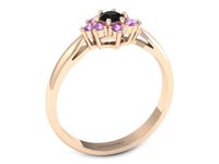Złoty pierścionek z różowymi szafirami różowe złoto 585 - p16936ccdszr- 2