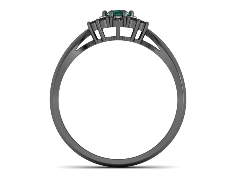 Złoty Pierścionek ze szmaragdem i brylantami - P16936czsmcd — zdjęcie 2