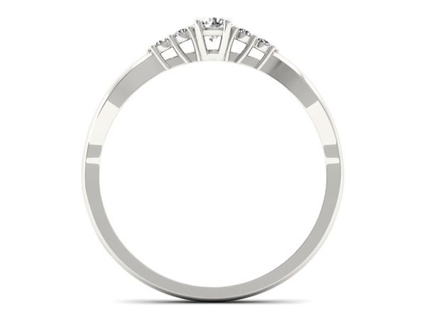 Złoty pierścionek z diamentami białe złoto 585 - p16938b