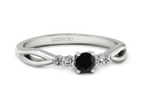 Złoty Pierścionek z diamentami białe złoto 585 - p16938bcd- 3