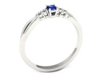 Pierścionek z szafirem i brylantami białe złoto 585 - p16938bsz- 2