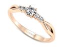 Pierścionek zaręczynowy z diamentami różowe złoto próba 585 — p16938c