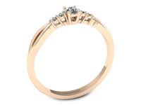 Pierścionek zaręczynowy z diamentami różowe złoto próba 585 - p16938c- 2