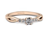 Pierścionek zaręczynowy z diamentami różowe złoto próba 585 - p16938c- 3