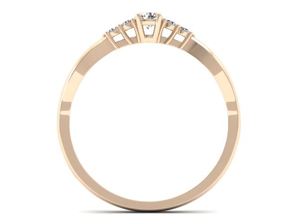 Pierścionek zaręczynowy z diamentami różowe złoto - p16938c