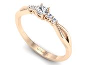 Pierścionek zaręczynowy z diamentami różowe złoto - p16938c - 3