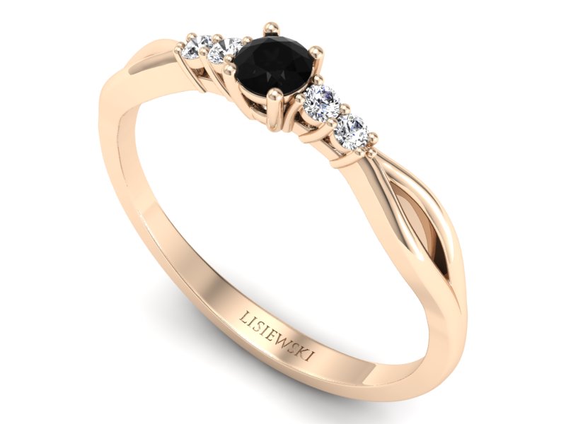 Pierścionek zaręczynowy z diamentem różowe złoto - p16938ccd — zdjęcie 3