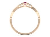Pierścionek z rubinem i brylantami różowe złoto - p16938cr - 2