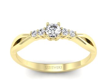Pierścionek zaręczynowy z diamentami żółte złoto - p16938z - 1