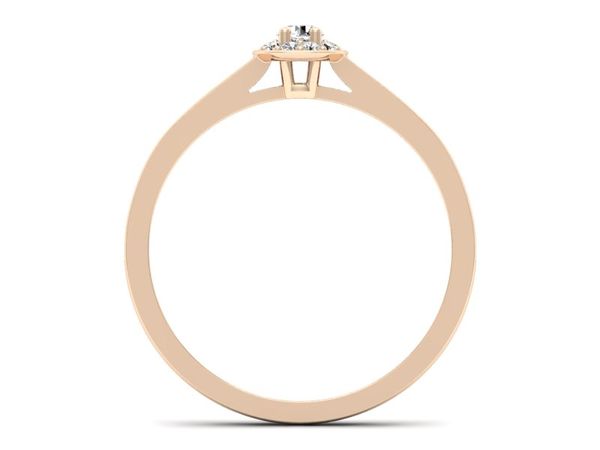 Złoty pierścionek z diamentami różowe złoto 585 - p16939c