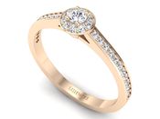 Złoty pierścionek z diamentami różowe złoto 585 - p16939c - 3