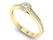 Złoty Pierścionek zaręczynowy z diamentami - p16939z - 3