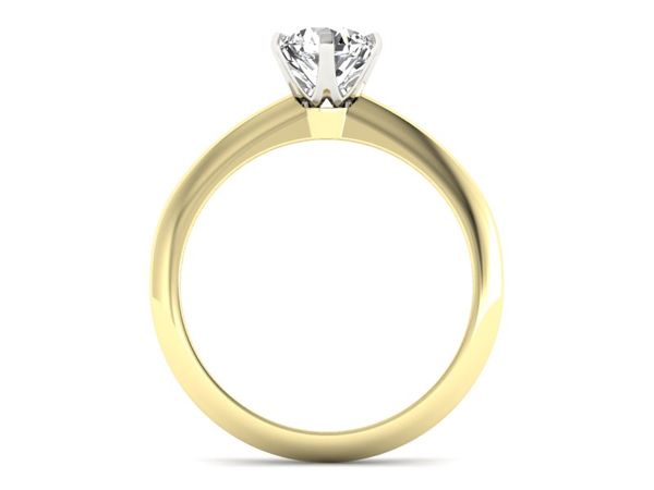 Złoty pierścionek z brylantem żółte i białe złoto - p16940zb