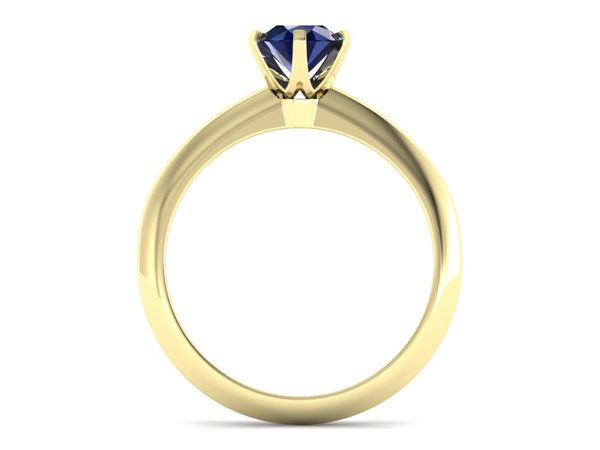 Złoty pierścionek z szafirem żółte złoto 585 - p16940zsz