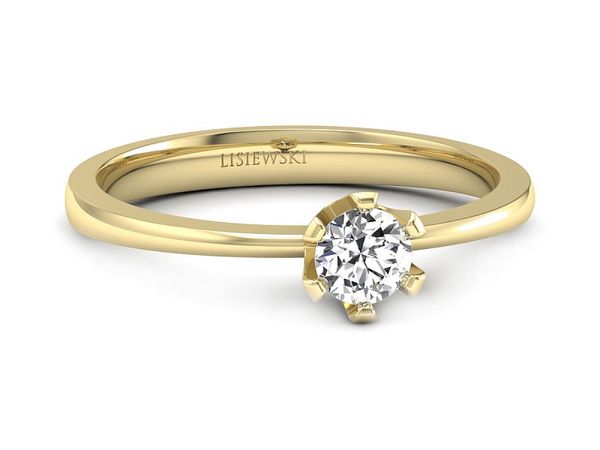 Złoty pierścionek zaręczynowy z diamentem - p16942z