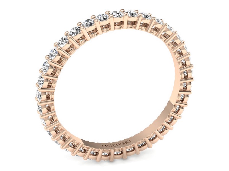 Obrączka z brylantami różowe złoto próba 585 - p16954c — zdjęcie 2