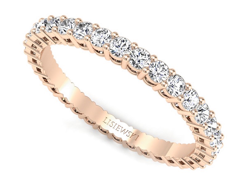 Obrączka z brylantami różowe złoto próba 585 - p16954c