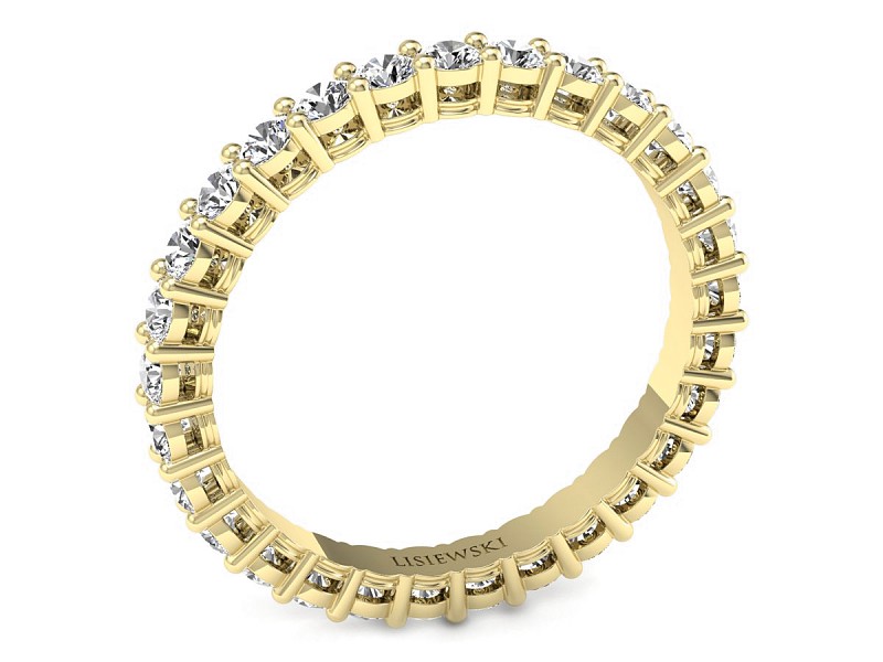 Obrączka z brylantami żółte złoto próba 585 - p16955z — zdjęcie 2