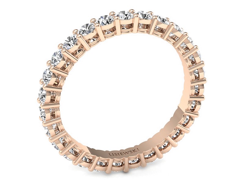 Obrączka z brylantami różowe złoto próba 585 - p16956c — zdjęcie 2