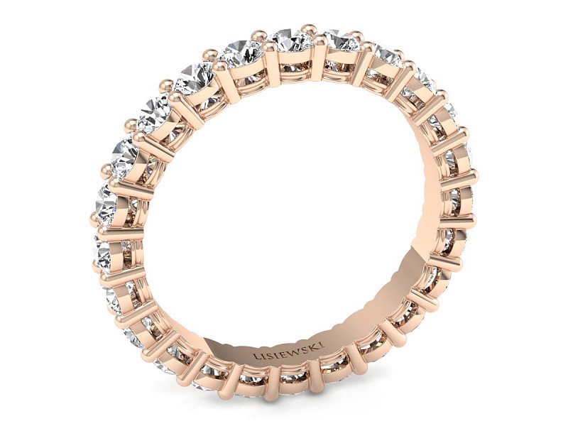 Obrączka z brylantami różowe złoto próba 585 - p16957c — zdjęcie 2