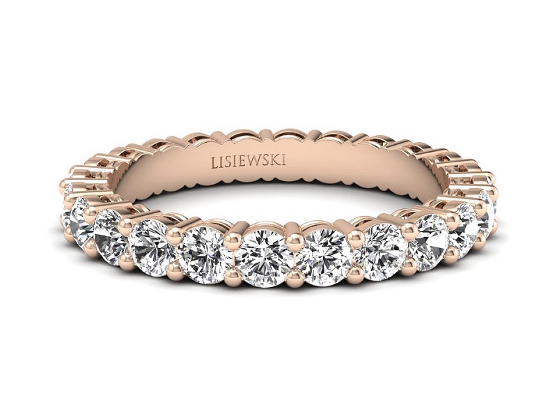 Obrączka z brylantami różowe złoto próba 585 - p16957c — zdjęcie 3