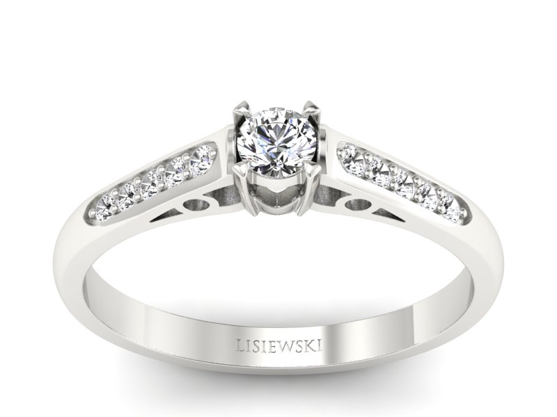 Złoty pierścionek z diamentami złoto próba 585 - p16958b