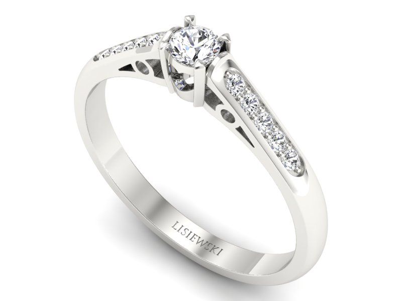 Złoty pierścionek z diamentami złoto próba 585 - p16958b — zdjęcie 3