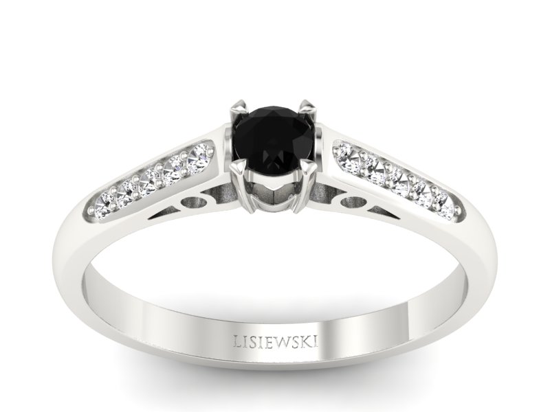 Pierścionek zaręczynowy diament białe złoto - p16958bcd