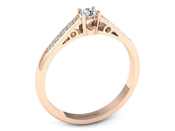 Złoty pierścionek z diamentami złoto próba 585 - p16958c