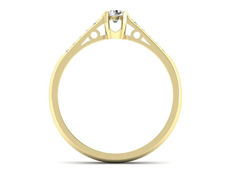 Pierścionek zaręczynowy z diamentami złoto 585 - p16958z — zdjęcie 2