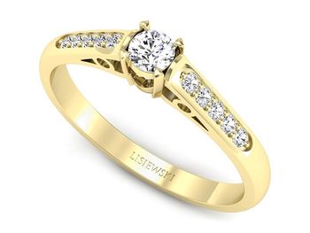 Pierścionek zaręczynowy z diamentami złoto 585 - p16958z - 1