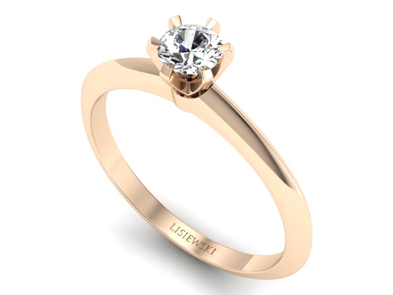 Złoty Pierścionek z brylantem różowe złoto 585 - p16959c — zdjęcie 3