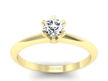 Złoty Pierścionek zaręczynowy z brylantem - p16959z - 1