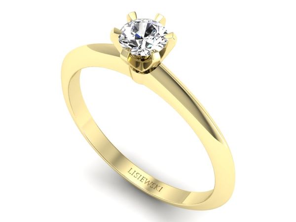 Złoty Pierścionek zaręczynowy z brylantem - p16959z