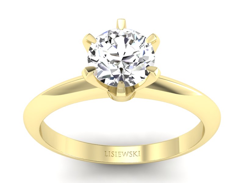 Złoty pierścionek z brylantem żółte złoto 585 - P16960z