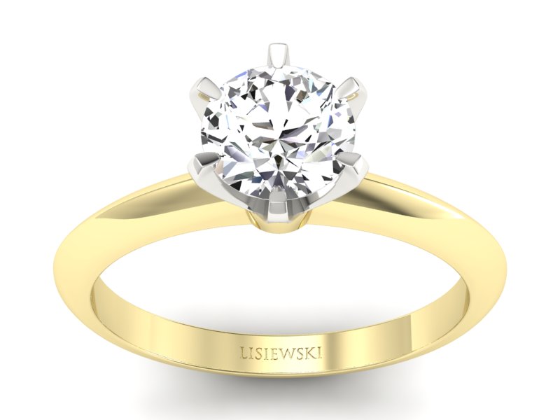 Złoty Pierścionek zaręczynowy z brylantem - p16960zb