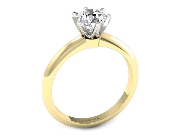 Złoty Pierścionek zaręczynowy z brylantem - p16960zb