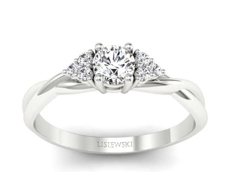 Złoty pierścionek z diamentem białe złoto 585 - p16962b