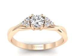Złoty pierścionek z diamentami różowe złoto 585 - p16962c