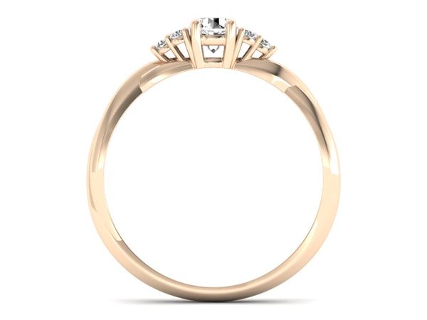 Pierścionek z diamentami różowe złoto 585 promocja - p16962cnpro