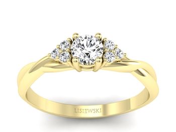 Pierścionek zaręczynowy z diamentami złoto 585 - p16962z - 1