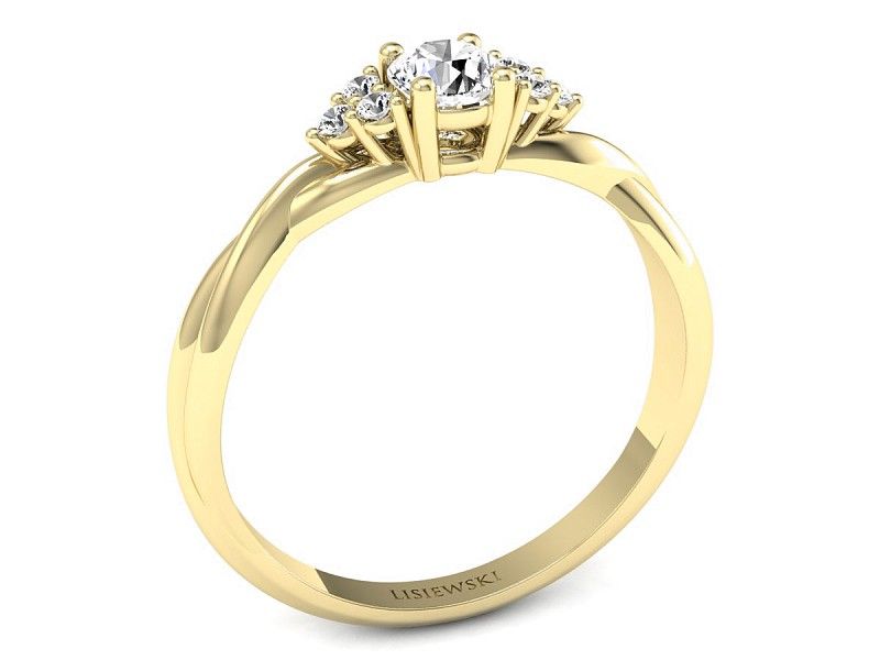 Pierścionek zaręczynowy z diamentami złoto 585 - p16962z - 2