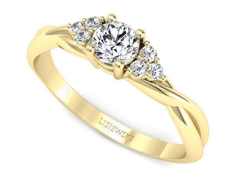 Pierścionek zaręczynowy z diamentami złoto 585 - p16962z - 1